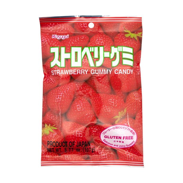 Kasugai - Japanese Candy - Gummy Strawberry - 12 x 107g