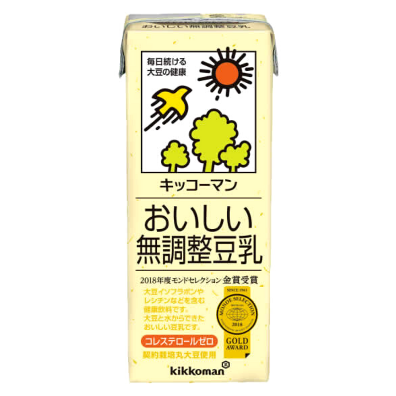 Kikkoman - Japanese Beverage - Soy Milk Unsweetened - 18 x 200ml