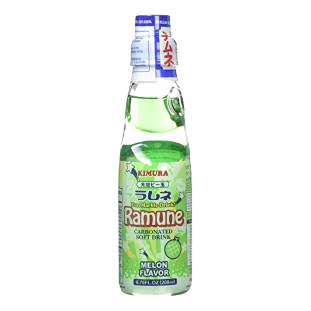 Kimura Ramune - Japanese Beverage - Marble Pop Soda Melon - 30 x 200ml