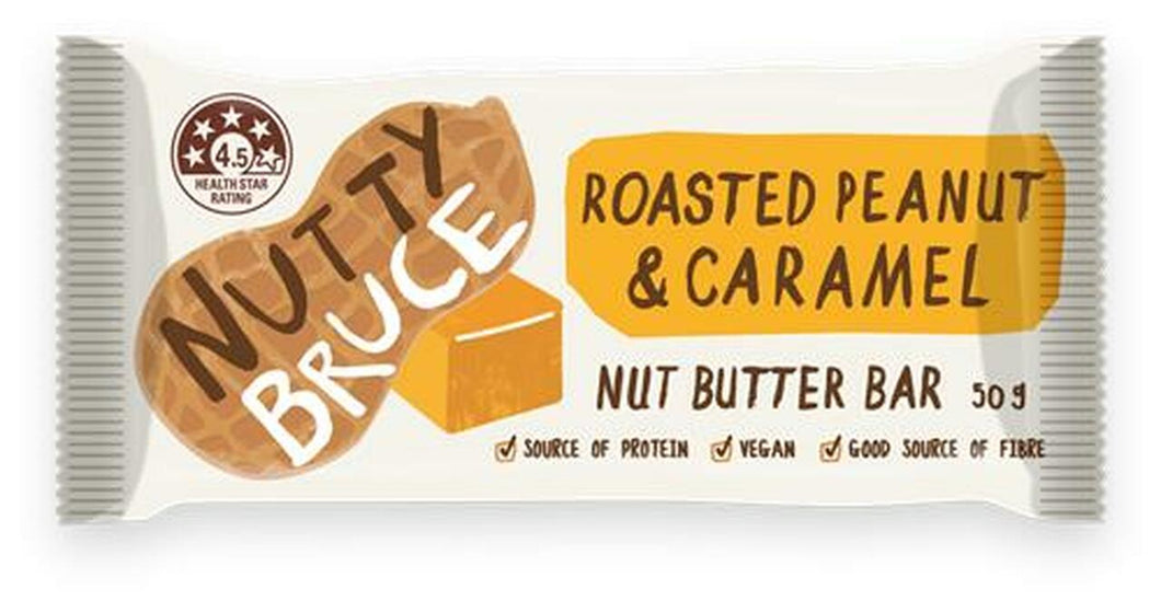 Nutty Bruce - Nut Butter Bar, Roasted Peanut & Caramel 20 x 50g