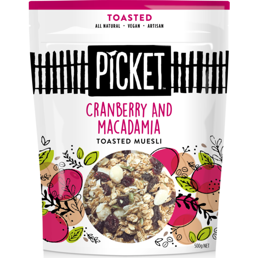 Picket - Toasted Cranberry Macadamia Muesli 6 x 500g