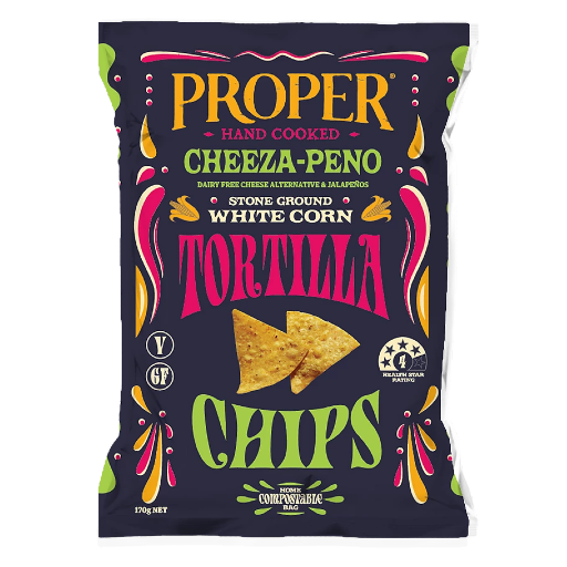 Proper Crisps - Tortilla Chips Cheeza-Peno 12 x 170g