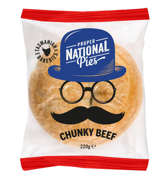 Proper National Pies - Frozen Pies - Chunky Beef 12 x 220g