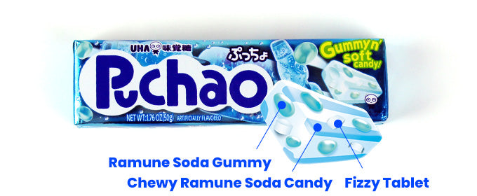 Puchao - Japanese Candy – Ramune Soda - 10 x 50g