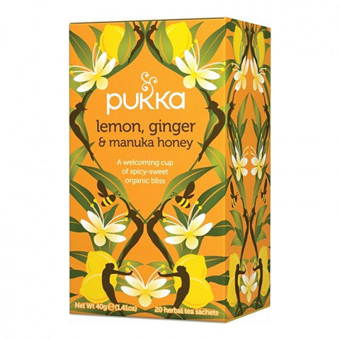 Pukka - Organic Fairtrade Tea - Lemon, Ginger & Manuka Honey  4 x 20 Tea Bags