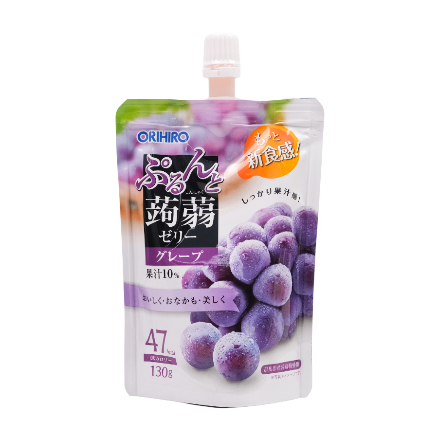 Orihiro Purunto - Japanese Jelly - Konnyaku Jelly Pouch - Grape - 8 x 120g