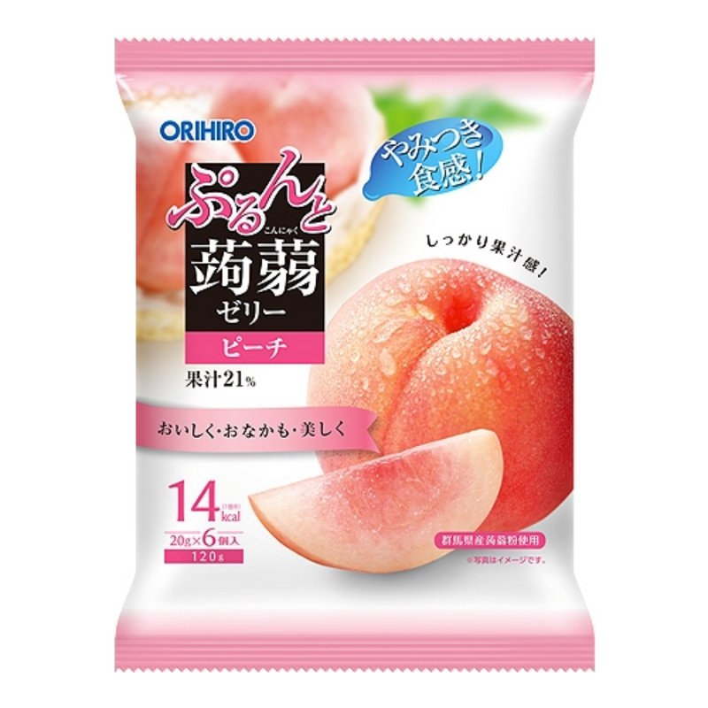 Orihiro Purunto - Japanese Jelly - Peach - 12 x 120g