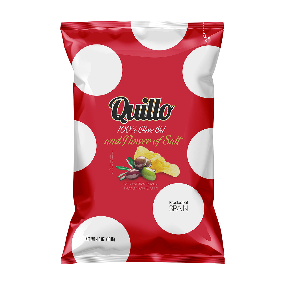 Quillo - Premium Potato Chips - Olive Oil & Flower of Salt  10 x 130g