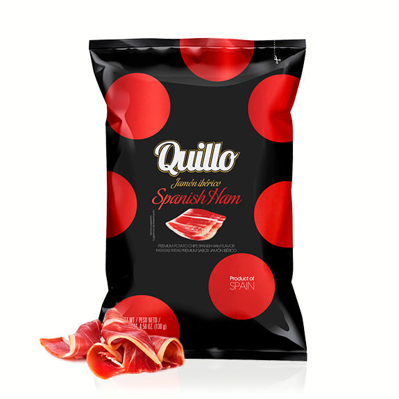 Quillo - Premium Potato Chips - Spanish Ham  10 x 130g