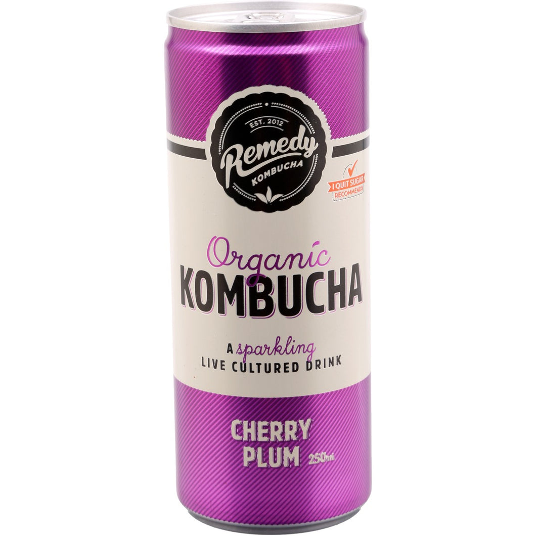 Remedy - Kombucha Cherry Plum Cans 24 x 250ml