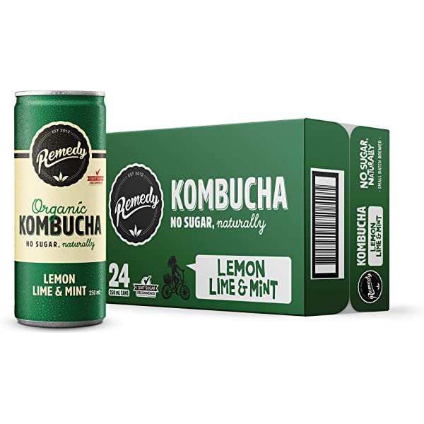 Remedy - Kombucha Lemon Lime Mint Cans 24 x 250ml