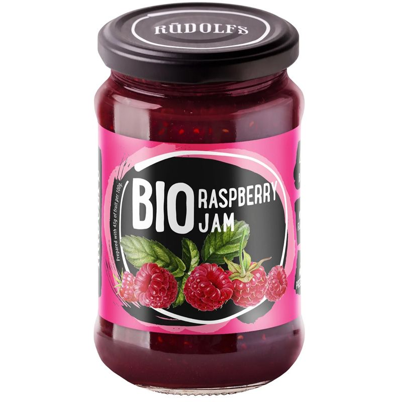 Rudolfs - Organic Jams - Raspberry (50% Fruit) (GF) 400g 6 x 400g