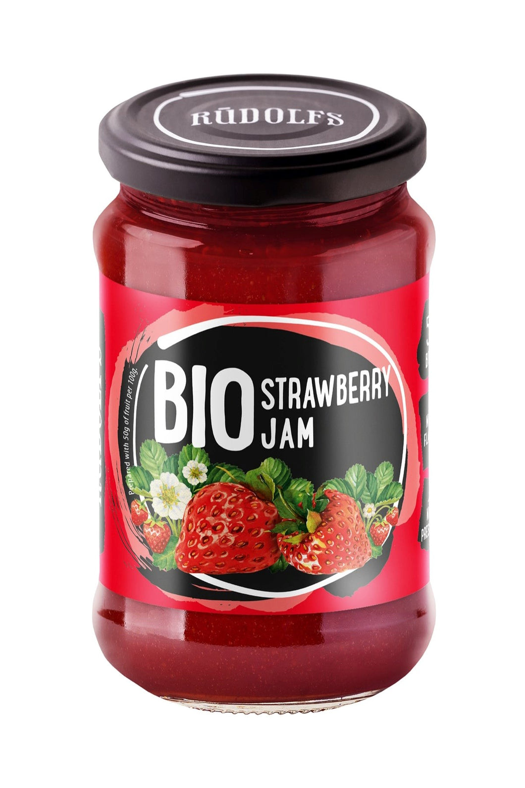 Rudolfs - Organic Jams - Strawberry (50% Fruit) (GF) 400g 6 x 400g