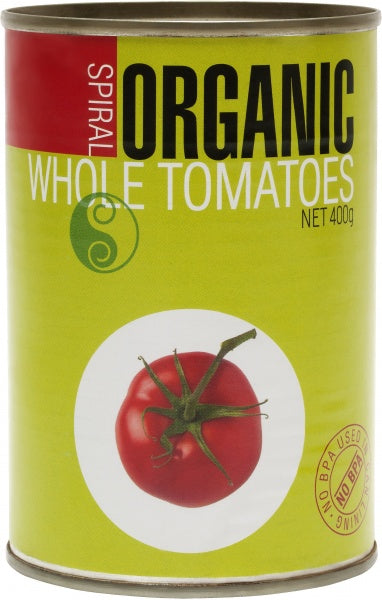 Spiral Food - Organic Whole Peeled Tomato 12 x 300g