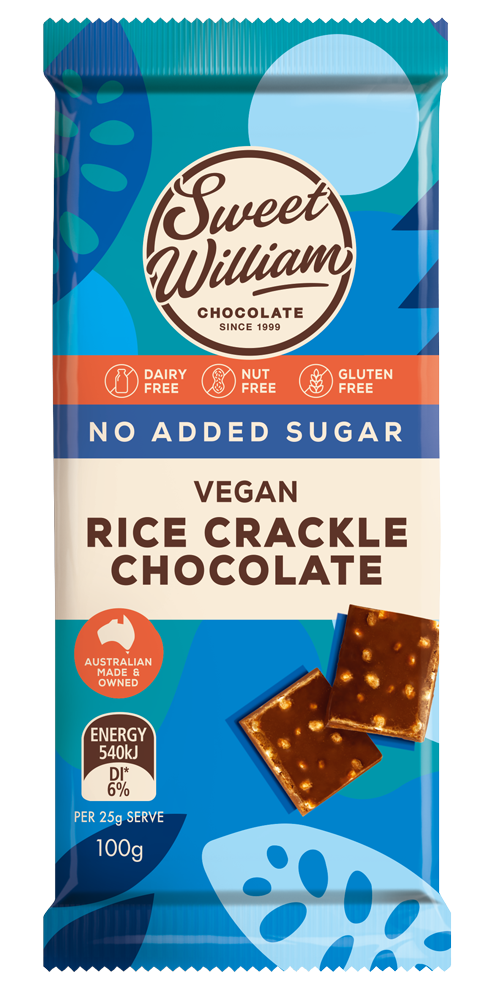 Sweet William - 96% Sugar Free Chocolate Rice Crackle 12 x 100g