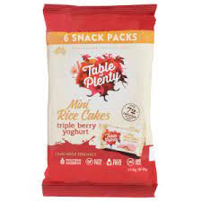 Table of Plenty - Rice Cakes - Mini Rice Cakes Pack - Triple Berry Yoghurt 6 x 84g