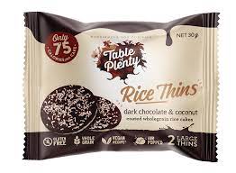 Table of Plenty - Rice Cakes - Rice Thins - Dark Chocolate & Coconut 10 x 30g