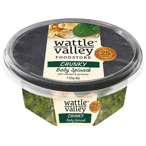 Wattle Valley - Chunky Dips - Baby Spinach 6 x 150g