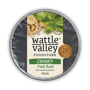 Wattle Valley - Chunky Dips - Basil, Cashew & Parmesan 6 x 150g