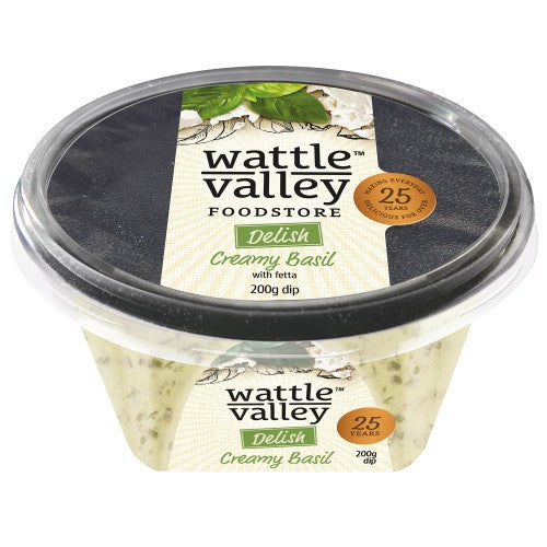 Wattle Valley - Delish Dips - Creamy Basil & Feta 6 x 200g