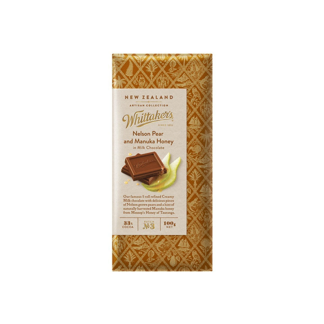 Whittaker's - Chocolate Thin Block - Pear & Manuka Honey 20 x 100g